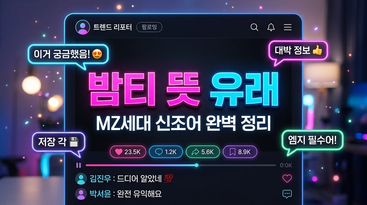밤티 뜻 유래부터 논란까지 완벽 정리! MZ세대 신조어 야르 아자스 의미는?