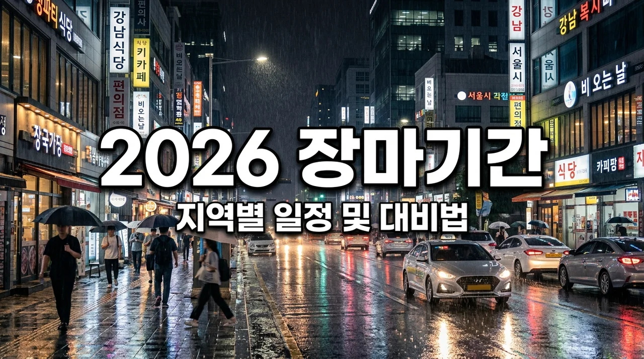 2026년 장마기간 시작 종료일 총정리: 지역별 예상 시기와 대비 꿀팁
