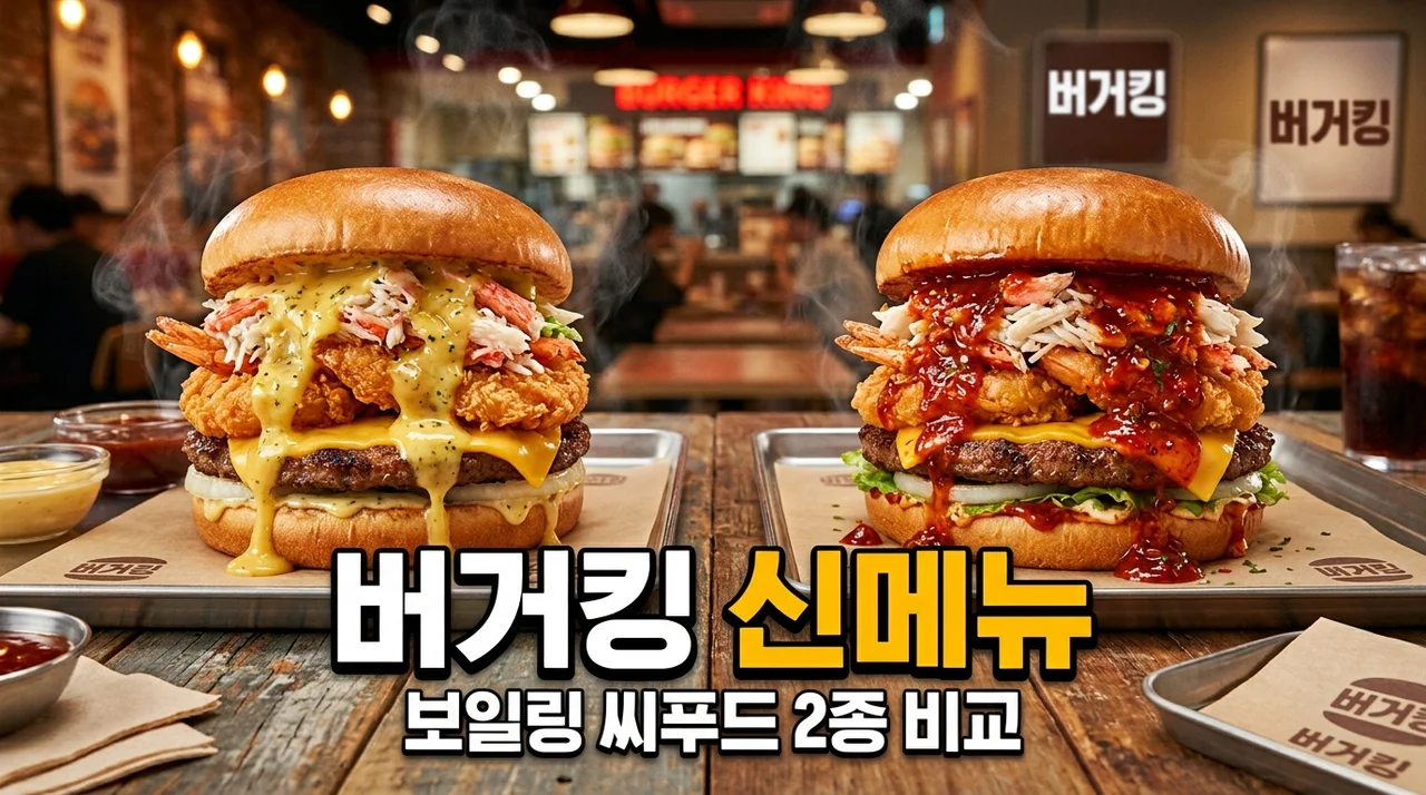 버거킹 신메뉴 보일링 씨푸드 2종 비교! 버터갈릭 vs 디아블로 추천 메뉴는?
