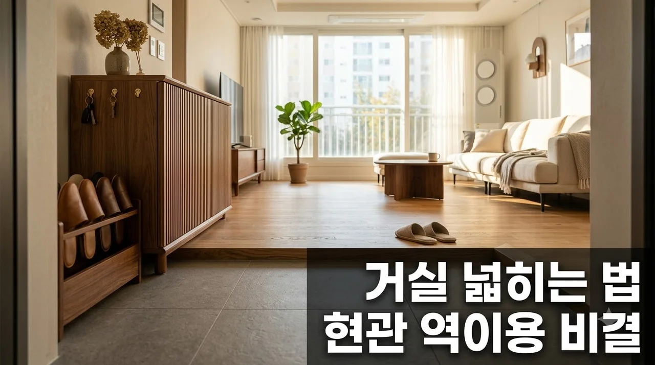 34평 거실인테리어 넓어 보이는 현관 역이용 비결 5가지