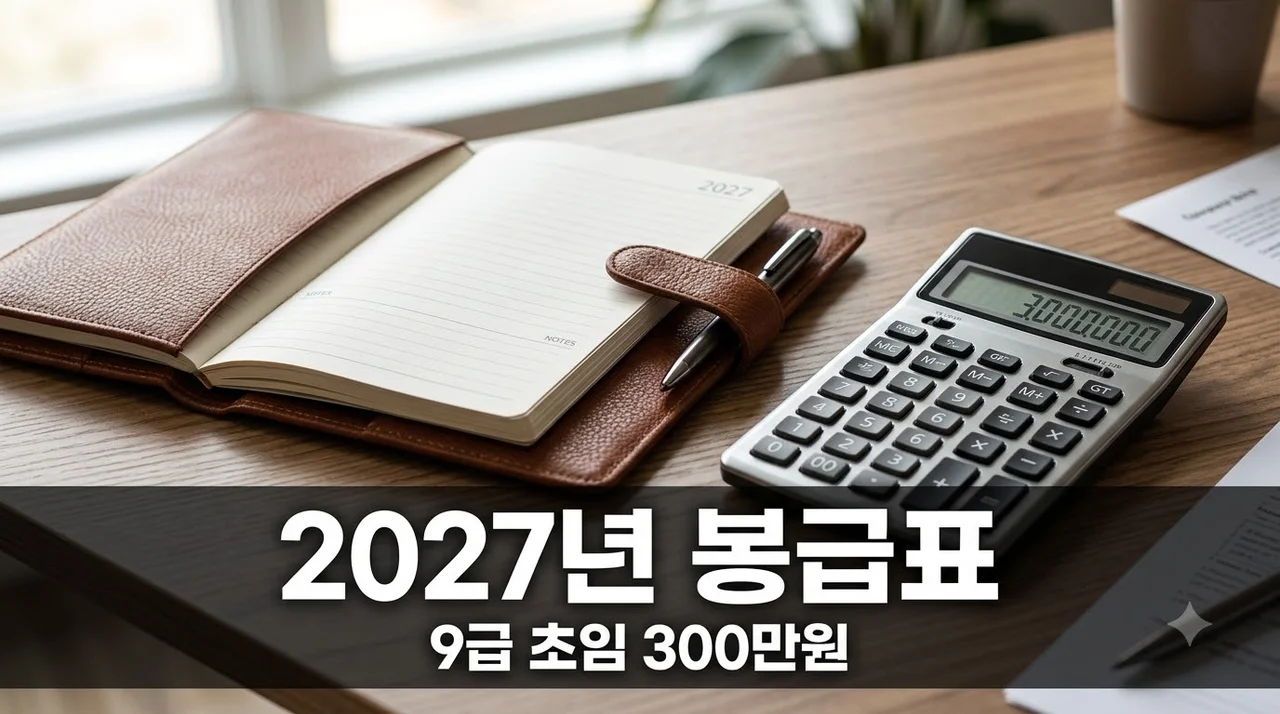 2027년 공무원 봉급표 9급 초임 300만원 시대? 인상률 및 호봉별 완벽 정리