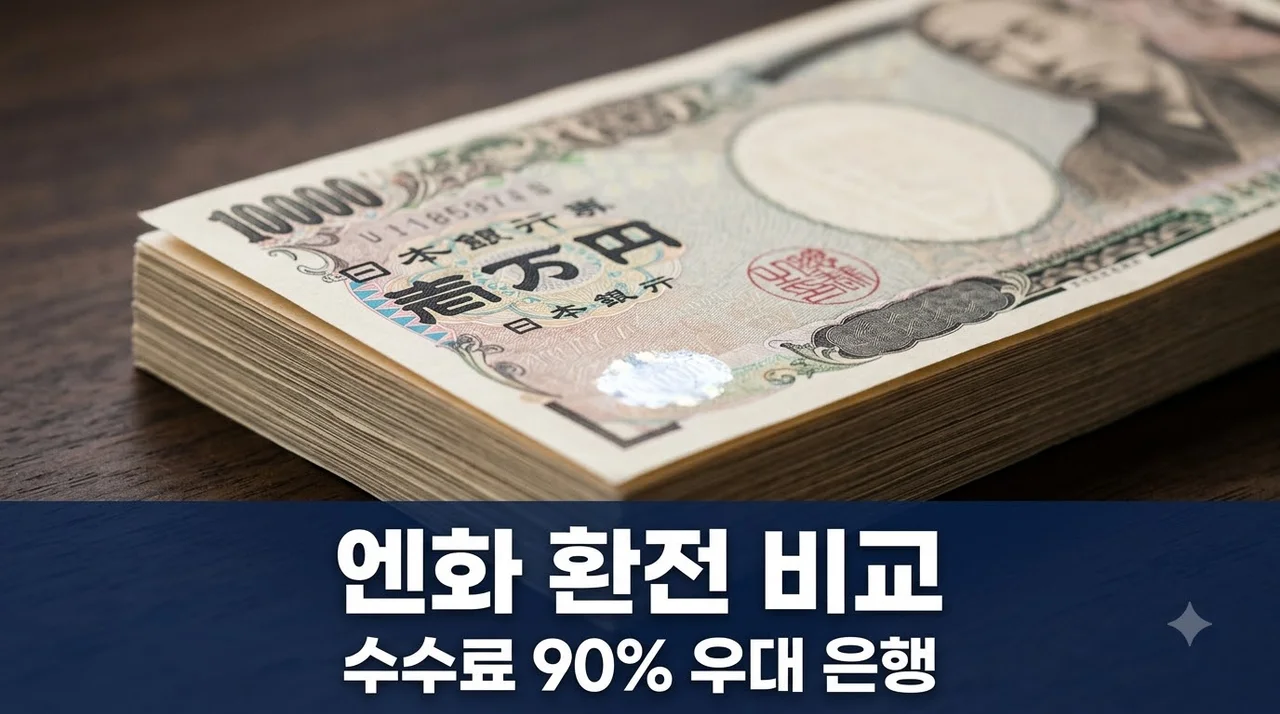 엔화 환율 은행 5곳 수수료 비교 — 90% 우대 및 트래블카드 혜택 (2026)