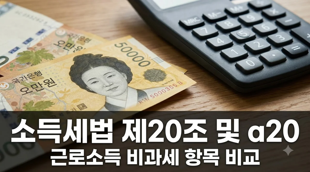 소득세법 제20조(a20) 근로소득 범위 3가지 비교 — 비과세 한도와 계산법